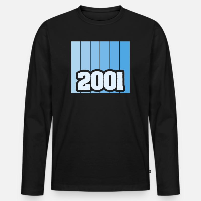 2001 - Männer Premium Bio Langarmshirt - Schwarz
