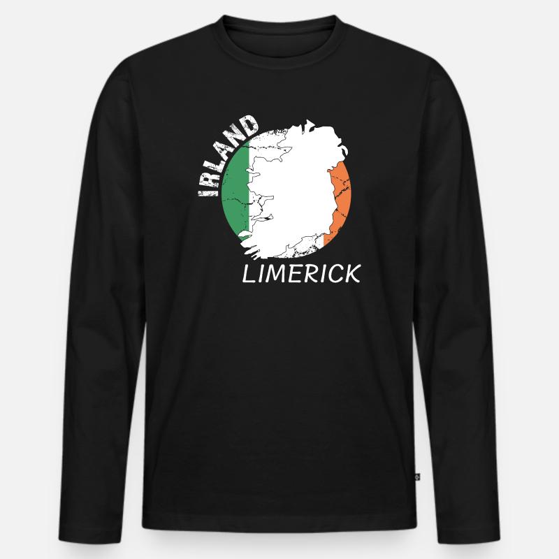 Limerick - Männer Premium Bio Langarmshirt - Schwarz