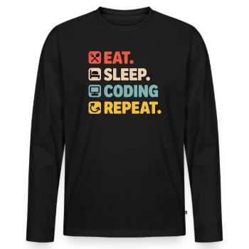 Programmer's Life Humor for Programmers - Men's Premium Organic Long Sleeve Shirt - black - Front - Nico (187cm)
