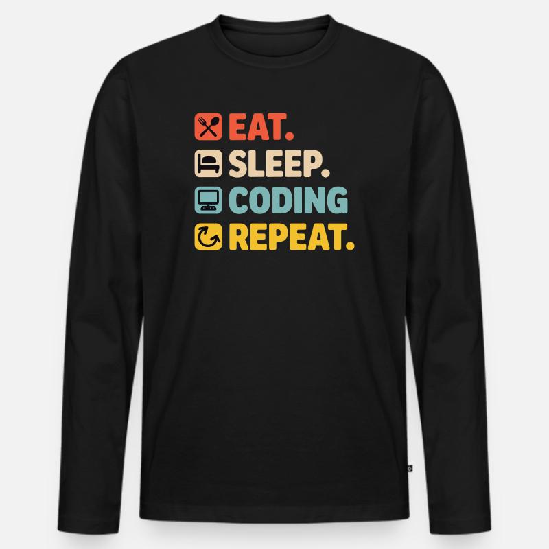 Programmiererleben Humor für Programmierer - Männer Premium Bio Langarmshirt - Schwarz