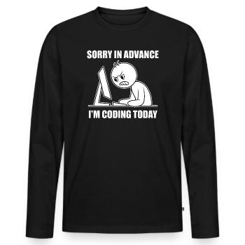 Proud software developer for programming students - Men's Premium Organic Long Sleeve Shirt - black - Front - Nico (187cm)