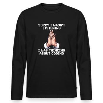 Funny Programmer Meme - Men's Premium Organic Long Sleeve Shirt - black - Front - Nico (187cm)