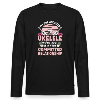 Ukulélé hawaïen Ukulélé Je ne suis pas - T-shirt manches longues Premium bio Homme - noir - Devant - Nico (187cm)