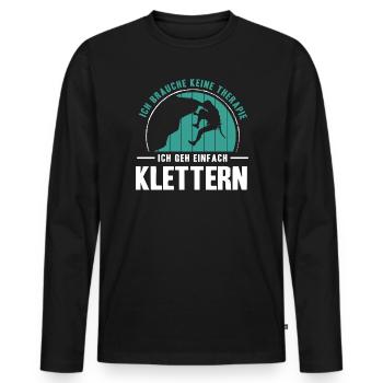 Bouldering Gifts Climbing Climber Boulderer - Men's Premium Organic Long Sleeve Shirt - black - Front - Nico (187cm)