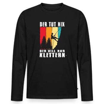 Bouldering Gifts Climbing Climber Boulderer - Men's Premium Organic Long Sleeve Shirt - black - Front - Nico (187cm)