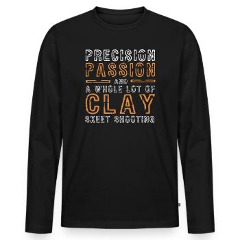 Schützenkönig Tontauben Scheiben Schützenfest - Männer Premium Bio Langarmshirt - Schwarz - Vorne - Nico (187cm)