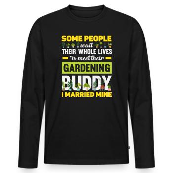 Garden & Plant Lovers Gifts - Men's Premium Organic Long Sleeve Shirt - black - Front - Nico (187cm)