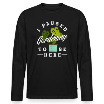 Garden & Plant Lovers Gifts - Men's Premium Organic Long Sleeve Shirt - black - Front - Nico (187cm)
