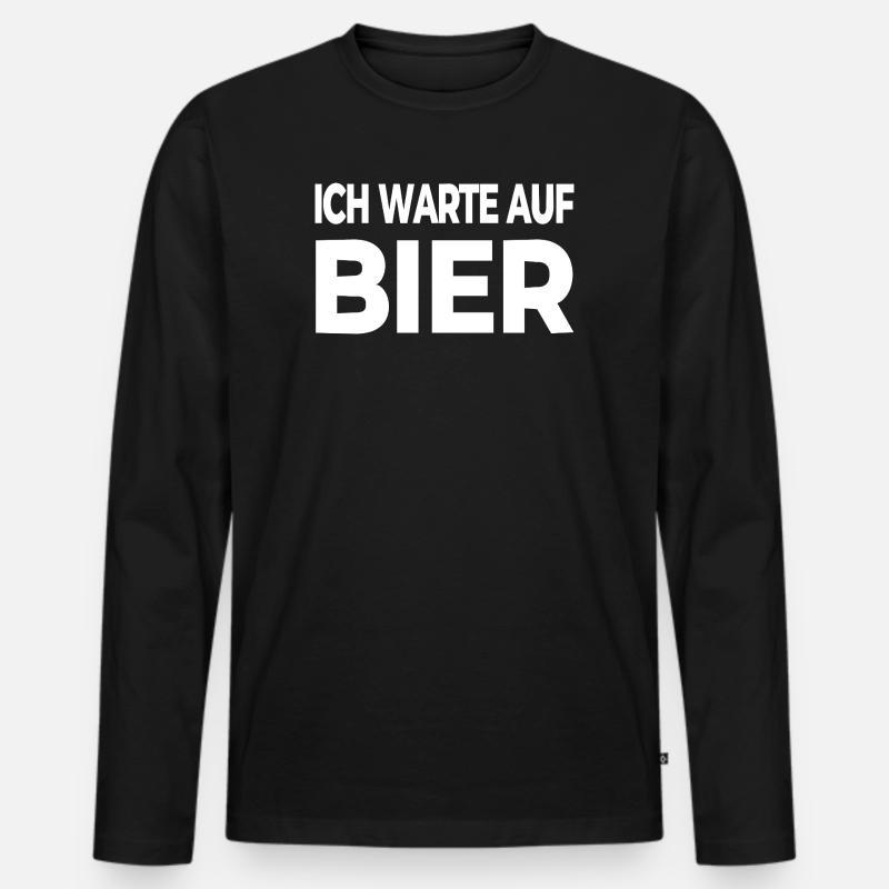 Bier - Männer Premium Bio Langarmshirt - Schwarz