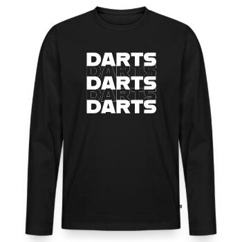 Dart,Darts - Männer Premium Bio Langarmshirt - Schwarz - Vorne - Nico (187cm)