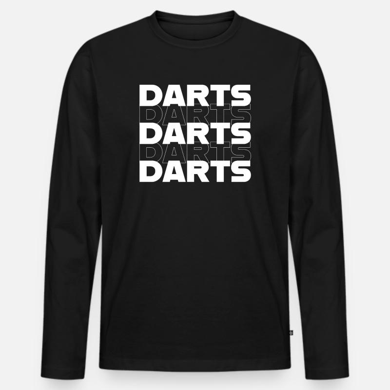 Dart,Darts - Männer Premium Bio Langarmshirt - Schwarz