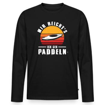 Kayaker Gifts Kayak Water Sports Outfits - Men's Premium Organic Long Sleeve Shirt - black - Front - Nico (187cm)