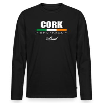Cork - Men's Premium Organic Long Sleeve Shirt - black - Front - Nico (187cm)