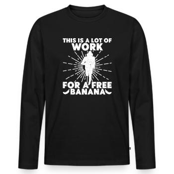 Marathon Runner Work For Free Banana Running - Men's Premium Organic Long Sleeve Shirt - black - Front - Nico (187cm)