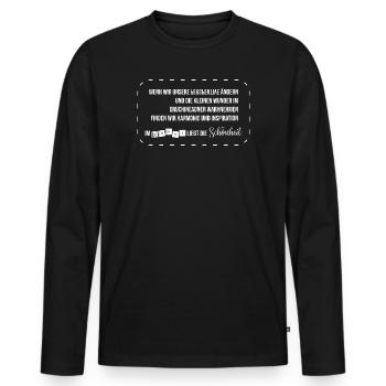 Chaos et Beauté Inspiration de poème - T-shirt manches longues Premium bio Homme - noir - Devant - Nico (187cm)