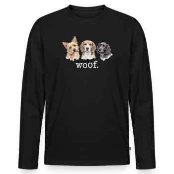 Hunde Wuff Lustige Hundeliebhaber Lustiges Wuff - Männer Premium Bio Langarmshirt - Schwarz - Vorne - Nico (187cm)