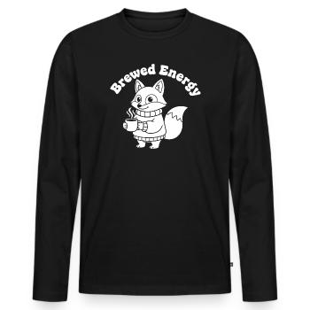 KaffeeFuchs Pullover Motiv - Männer Premium Bio Langarmshirt - Schwarz - Vorne - Nico (187cm)