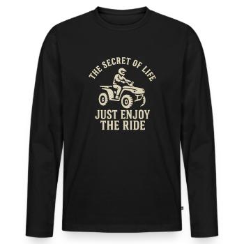 Vintage ATV Ride – Just Enjoy the Ride Design - Männer Premium Bio Langarmshirt - Schwarz - Vorne - Nico (187cm)