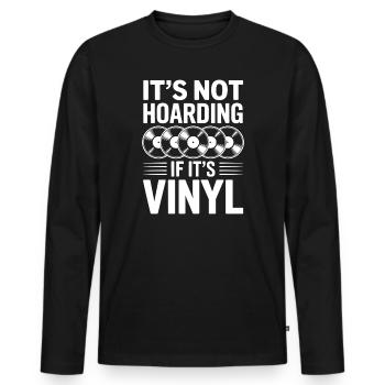 Vinyl Saying Vinyl Records Funny Vinyl Gift - Men's Premium Organic Long Sleeve Shirt - black - Front - Nico (187cm)