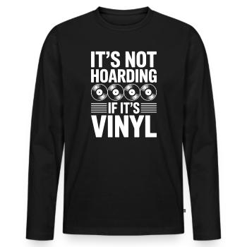 Vinyl Saying Vinyl Records Funny Vinyl Gift - Men's Premium Organic Long Sleeve Shirt - black - Front - Nico (187cm)