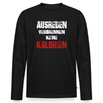 Joggen Geschenk Jogger Laufsport Sport Fitness - Männer Premium Bio Langarmshirt - Schwarz - Vorne - Nico (187cm)