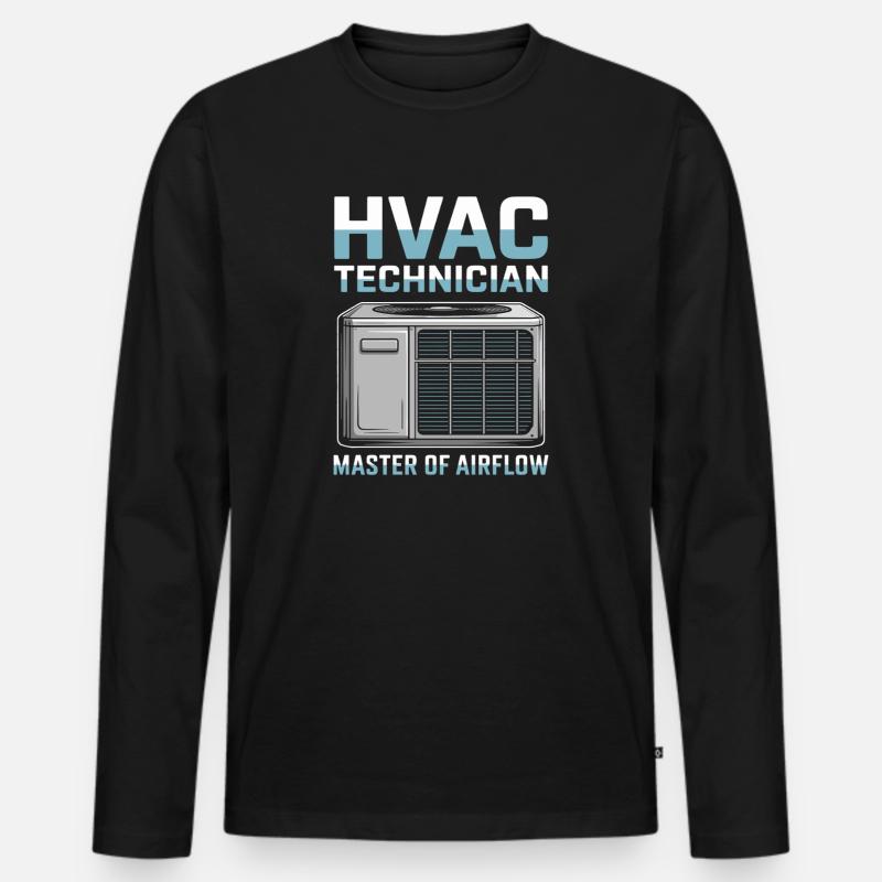 HVAC Techniker Kühltechnik Geschenk Männer Profis - Männer Premium Bio Langarmshirt - Schwarz