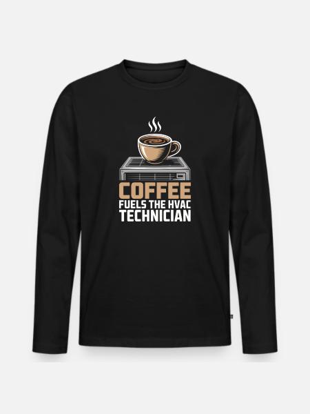 Kaffee Liebender HVAC Techniker Geschenk Arbeiter - Männer Premium Bio Langarmshirt - Schwarz