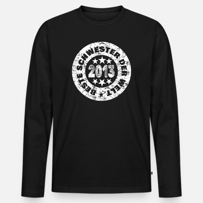 Schwester 2013 - Männer Premium Bio Langarmshirt - Schwarz