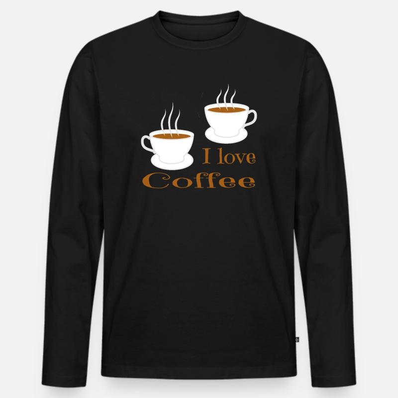 Kaffee Tassen - Männer Premium Bio Langarmshirt - Schwarz