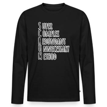 Scrum Master Daily Team Backlog Refinement! Agil! - Männer Premium Bio Langarmshirt - Schwarz - Vorne - Nico (187cm)