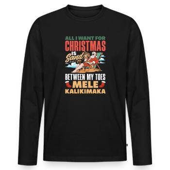 Mele Kalikimaka Hawaiian Christmas - Men's Premium Organic Long Sleeve Shirt - black - Front - Nico (187cm)