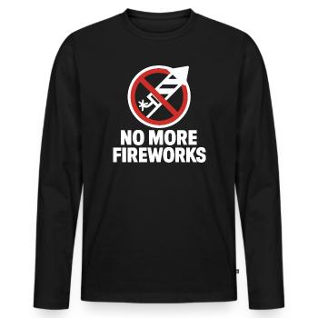 No More Fireworks – New Year's Eve Edition - Men's Premium Organic Long Sleeve Shirt - black - Front - Nico (187cm)