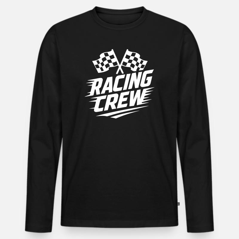 Racing Crew - Männer Premium Bio Langarmshirt - Schwarz