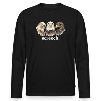 Cris d’aigles Cri drôle pour Adlerliebha - T-shirt manches longues Premium bio Homme - noir - Devant - Nico (187cm)