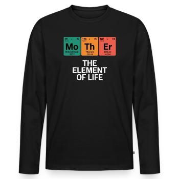 Mère : La chimie de l’élément de la vie Tableau périodique - T-shirt manches longues Premium bio Homme - noir - Devant - Nico (187cm)