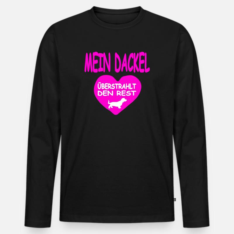 Dackel - Männer Premium Bio Langarmshirt - Schwarz