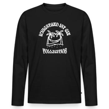 Retirement is a full-time job - Men's Premium Organic Long Sleeve Shirt - black - Front - Nico (187cm)