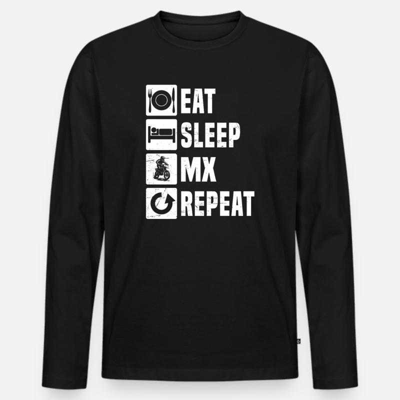 Motocross Power Motocross Design - Männer Premium Bio Langarmshirt - Schwarz
