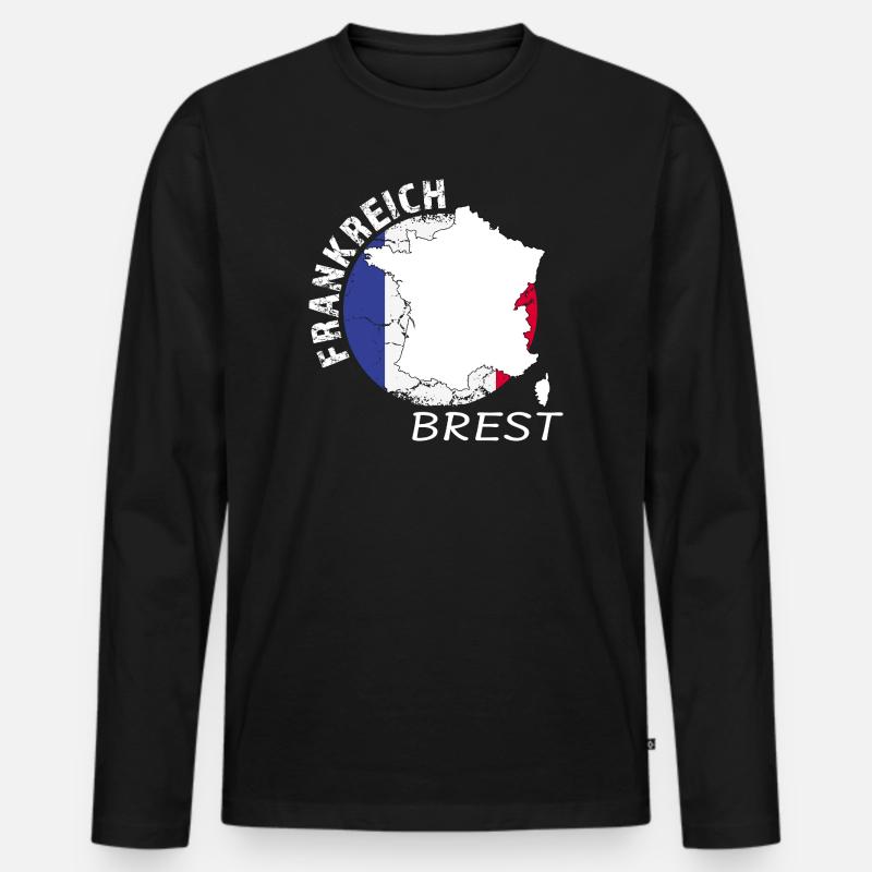 Brest - Männer Premium Bio Langarmshirt - Schwarz