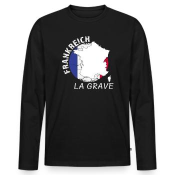 La Grave - Men's Premium Organic Long Sleeve Shirt - black - Front - Nico (187cm)