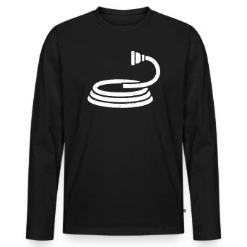 Fire Hose Water Garden Vector - Men's Premium Organic Long Sleeve Shirt - black - Front - Nico (187cm)