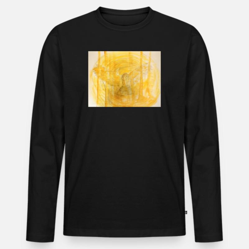 Holy Owl - Männer Premium Bio Langarmshirt - Schwarz