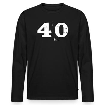 Grunge Quarante Chiffres Texture 40 - T-shirt manches longues Premium bio Homme - noir - Devant - Nico (187cm)