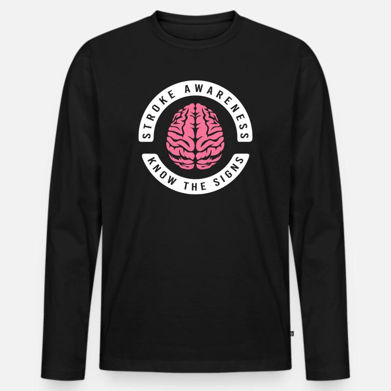 Hirnschlag Schlaganfall - Männer Premium Bio Langarmshirt - Schwarz