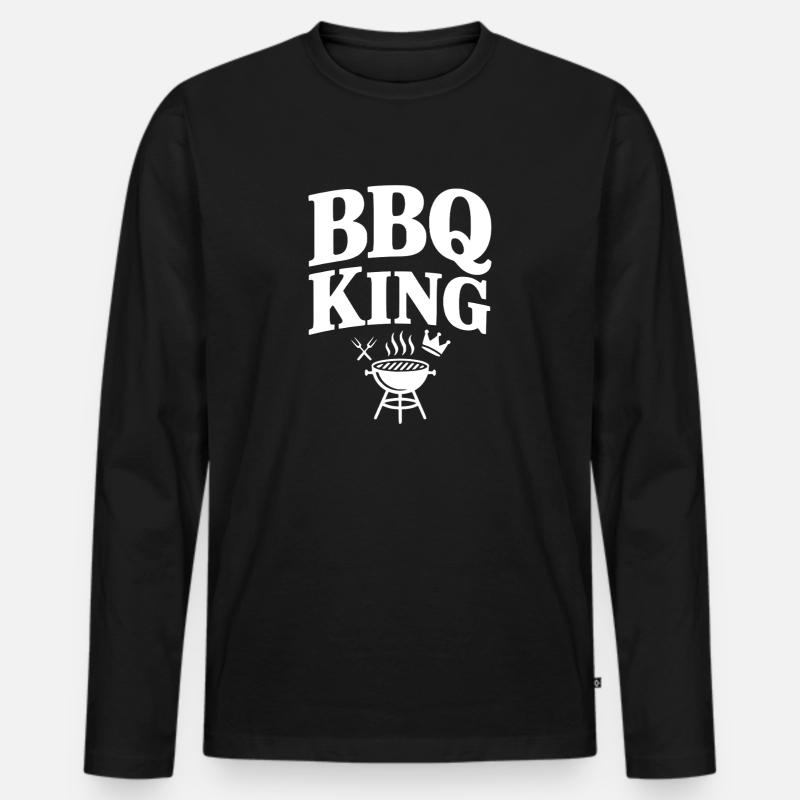 BBQ Kingsize-Bett - Männer Premium Bio Langarmshirt - Schwarz