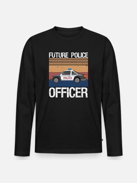 Future policière, policière, policière, - T-shirt manches longues Premium bio Homme - noir