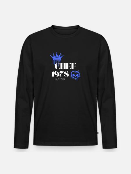 Chef Edition 1978 47th Birthday Saying - Men's Premium Organic Long Sleeve Shirt - black