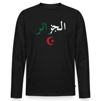 Algerien BZ-Flagge - Männer Premium Bio Langarmshirt - Schwarz - Vorne - Nico (187cm)