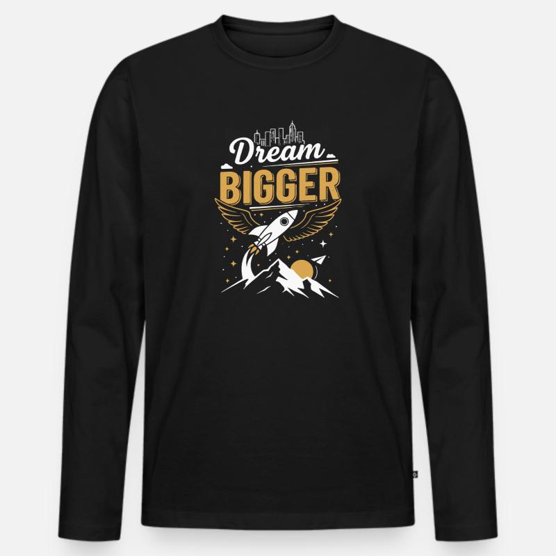 Große Träume | Zukunft - Männer Premium Bio Langarmshirt - Schwarz