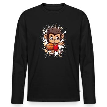 Basketball Monkey Streetball - Men's Premium Organic Long Sleeve Shirt - black - Front - Nico (187cm)